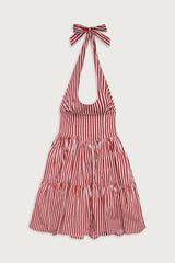 Tulsa Halter Midi Dress Scarlet Stripe