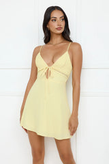 Coastlines Of Sun Mini Dress Yellow