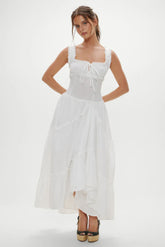 Keepsake Cotton Ruffle Maxi Dress Daisy White