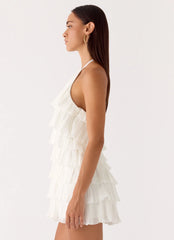 Lunar Bloom Mini Dress Ivory