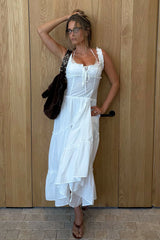 Keepsake Cotton Ruffle Maxi Dress Daisy White