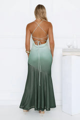 Send Me Flowers Ombre Maxi Dress Green