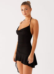 Spiced Sunset Mini Dress Black