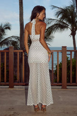 TALLULA MAXI DRESS WHITE POLKA