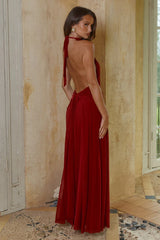 VANESSA HIGH NECK MAXI DRESS CHERRY