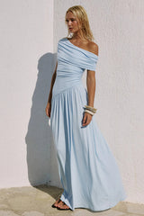 MALANI ONE SHOULDER MAXI DRESS BLUE