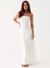 Cerisa Linen Maxi Dress White