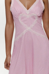 Memory Lane Satin Midi Dress Love Drop