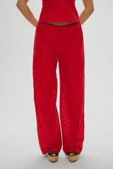 Princess Eyelet Pants Red Rose