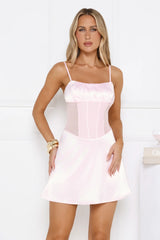 Shes The Real Deal Satin Mini Dress Pink