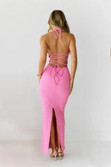 Winnie Halter Maxi Dress Pink