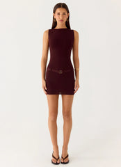 Masterplan Knit Mini Dress Chocolate