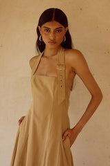 ASTRID HALTER MIDI DRESS CAMEL