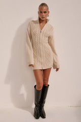 KATARA KNIT MINI DRESS CREAM