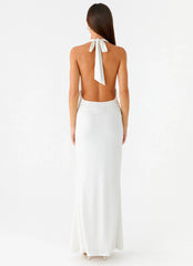 Cheyenne Halter Neck Maxi Dress Ivory