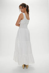 Keepsake Cotton Ruffle Maxi Dress Daisy White