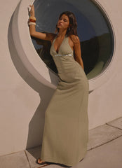 Lorela Maxi Dress Pale Olive