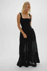 Christabelle Ruffle Maxi Dress Black