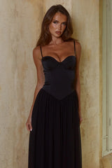 SCARLETT CORSET MAXI DRESS BLACK