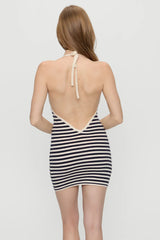 Moon Cloud Knit Mini Dress Barefoot Stripe
