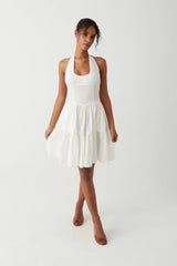 Tulsa Halter Midi Dress White