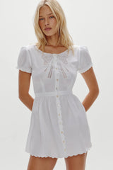Ivy Cotton Mini Dress White