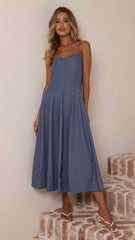Tanya Maxi Dress Blue Denim