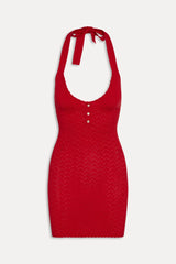 Glamour Halter Knit Mini Dress Heartstrings
