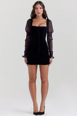black velvet mini dress