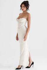 ivory corset maxi dress