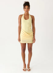 Kimana Halter Mini Dress Yellow