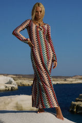 EMERIE SCOOP NECK MAXI DRESS XYLA WAVE