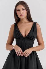 black satin mini dress sale