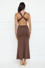 Electric Kiss Maxi Dress Brown