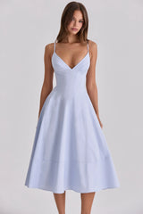 bluebell lace up cotton midi sundress