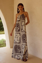 CHANTELLE HALTER MAXI DRESS HAVANNA BLACK