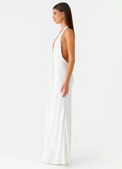 Cheyenne Halter Neck Maxi Dress Ivory