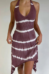 Claudia Halter Tie Dye Dress Taro Tie Dye