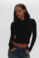 Hazel Knit Hoodie Black