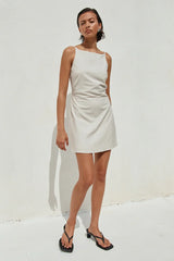 HEATHER MINI DRESS STONE PINSTRIPE