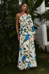 FLORIA MAXI DRESS WHITE FLORAL