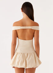 Endless Romance Off Shoulder Mini Dress Butter