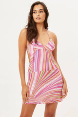 Debbie Sustainable Halter Dress Dance Pink
