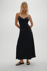 Ethereal Satin Lace Maxi Dress Meet Me At Dusk
