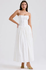 white cotton maxi sundress