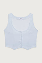 Nantucket Striped Cotton Vest Sleepy Stripe
