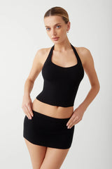 Marialla Knit Halter Top Black