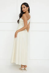 Seashell Moments One Shoulder Maxi Dress Beige