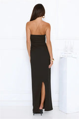 Glow Getter Mode Strapless Maxi Dress Black