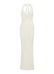 Novalee Flower Crochet Maxi Dress Ivory